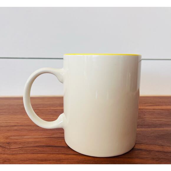 Rise & Shine Cat Lady Cup Mug 12 oz Coffee Tea Cocoa Yellow Blue - Picture 4 of 7